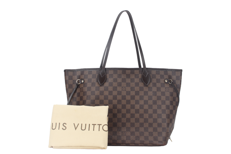 LOUIS VUITTON NEVERFULL MM (N40600) BROWN DAMIER EBENE GOLD HARDWARE