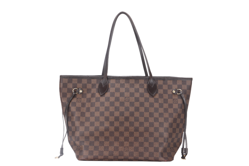 LOUIS VUITTON NEVERFULL MM (N40600) BROWN DAMIER EBENE GOLD HARDWARE