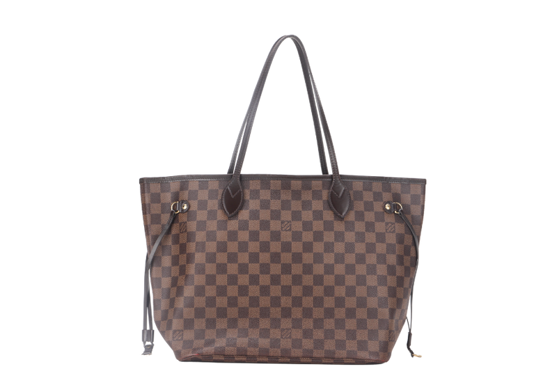 LOUIS VUITTON NEVERFULL MM (N40600) BROWN DAMIER EBENE GOLD HARDWARE