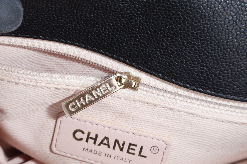 CHANEL PARIS-CUBA THREAD AROUND FLAP BAG (2359xxxx) BLACK CAVIAR LEATHER GOLD HARDWARE WITH CARD