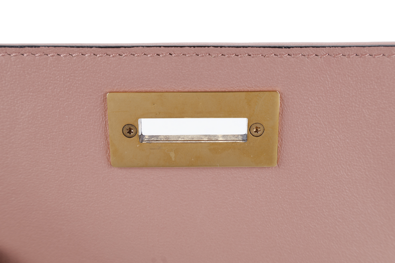 SALVATORE FERRAGAMO TRIFOLIO FLAP BAG SMALL ANTIQUE ROSE CALFSKIN GOLD HARDWARE WITH DUST COVER