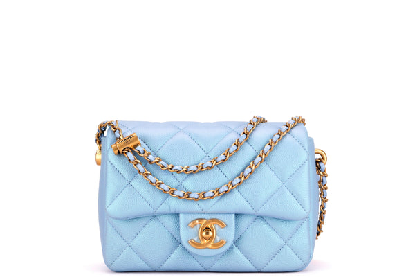 Chanel Classic Quilted WOC Crossbody Bag Light Blue in Leather with  Gold-tone - US
