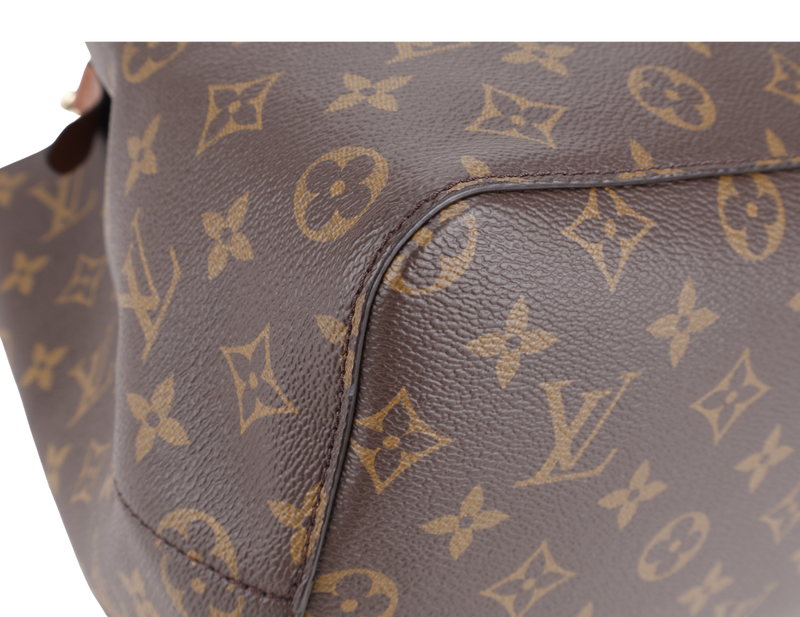 LOUIS VUITTON M44887 NEONOE MM MONOGRAM COATED CANVAS GOLD HARDWARE WITH DUST COVER AND BOX