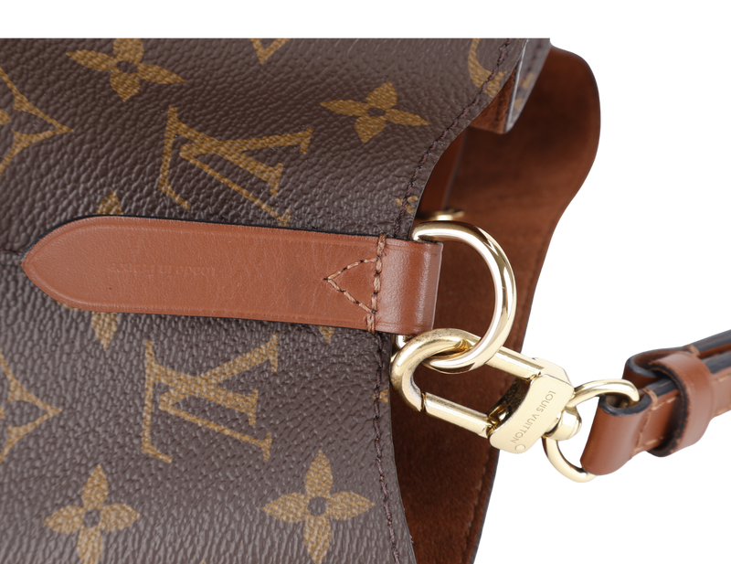 LOUIS VUITTON M44887 NEONOE MM MONOGRAM COATED CANVAS GOLD HARDWARE WITH DUST COVER AND BOX