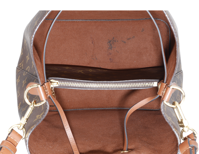 LOUIS VUITTON M44887 NEONOE MM MONOGRAM COATED CANVAS GOLD HARDWARE WITH DUST COVER AND BOX