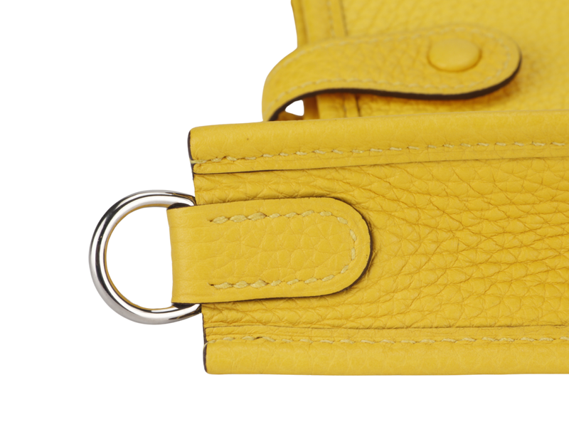 HERMES MINI EVELYNE TPM JAUNE NAPLES CLEMENCE SILVER HARDWARE STAMP D (2019) WITH STRAPS AND DUST COVER