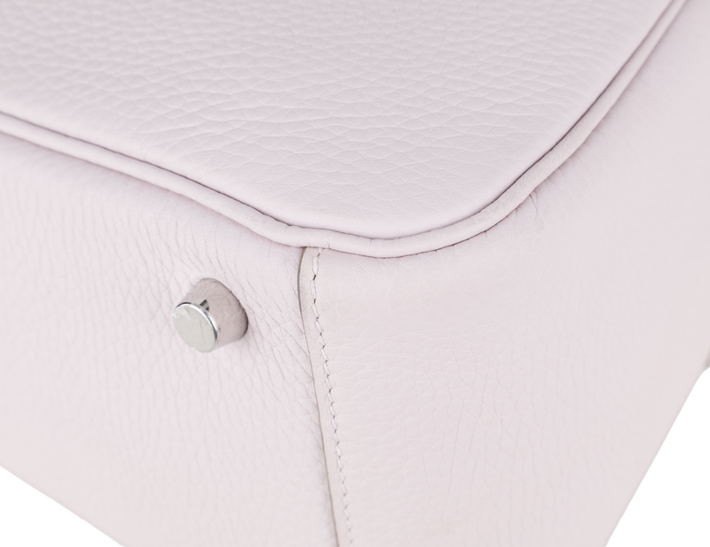 HERMES LINDY 26 [STAMP W (YEAR 2024)] MAUVE PALE CLEMENCE LEATHER SILVER HARDWARE WITH DUST COVER
