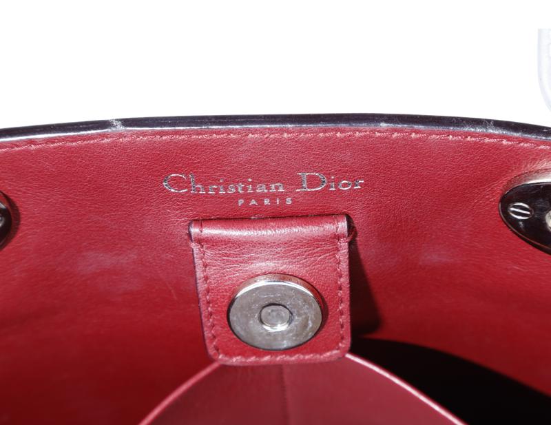 CHRISTIAN DIOR DIORISSIMO (09-MA-0134) CALFSKIN LEATHER PINK GREY WITH STRAPS, CARD, DUST COVER AND BOX