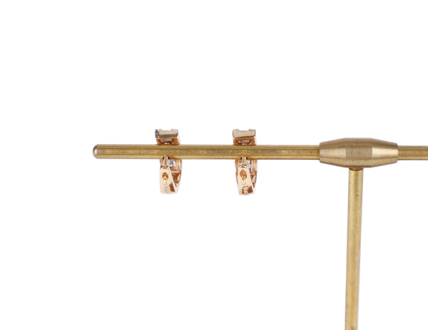 K18 750 YELLOW GOLD EARRINGS WITH DIAMONDS