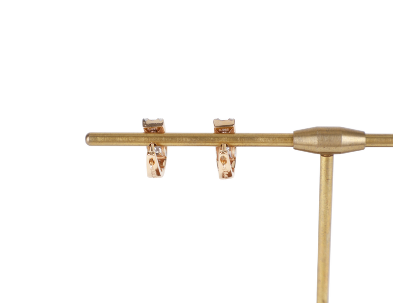 K18 750 YELLOW GOLD EARRINGS WITH DIAMONDS