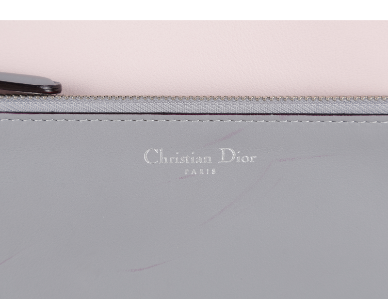 CHRISTIAN DIOR DIORISSIMO (09-MA-0134) CALFSKIN LEATHER PINK GREY WITH STRAPS, CARD, DUST COVER AND BOX