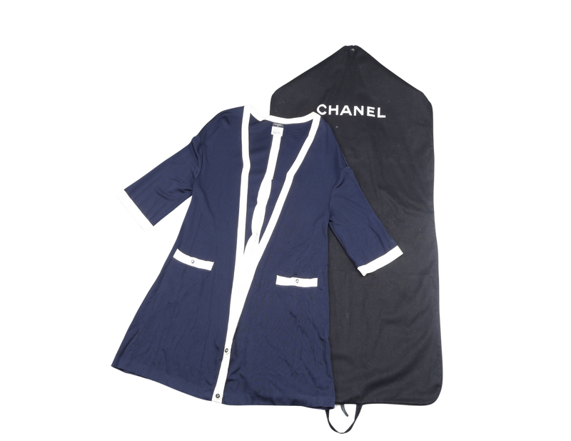CHANEL SWEATER NAVY BLUE SIZE 40