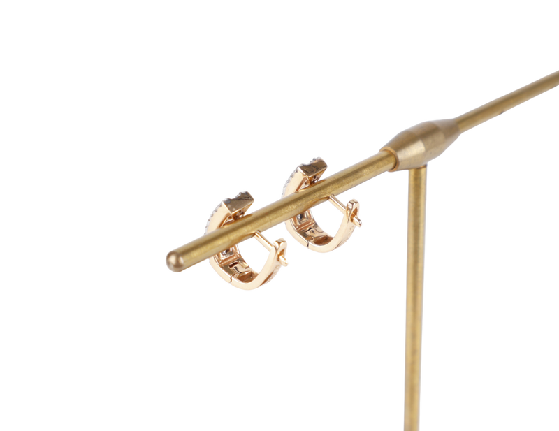 K18 750 YELLOW GOLD EARRINGS WITH DIAMONDS
