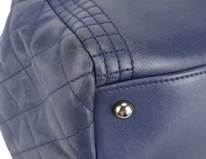 CHANEL COCO BENGAL OPEN ACCORDION CALFSKIN BLUE TOTE (1655xxxx) NO CARD AND NO DUST COVER