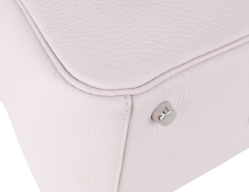 HERMES LINDY 26 [STAMP W (YEAR 2024)] MAUVE PALE CLEMENCE LEATHER SILVER HARDWARE WITH DUST COVER