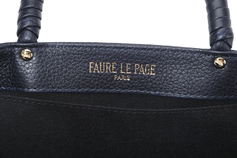 FAURE LE PAGE DAILY BATTLE 19 PARIS BLUE SCALE CANVAS & NAVY BLUE LEATHER, WITH STRAP & DUST COVER