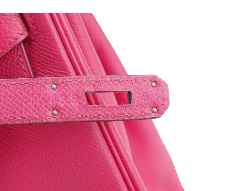 HERMES KELLY 35 VERSO ROSE TYRIEN x ROUGE H INTERIOR EPSOM LEATHER SILVER HARDWARE STAMP N (YEAR 2010) WITH STRAPS, KEY&LOCK, RAINCOAT, ORGANISER AND BOX (NO DUST COVER)