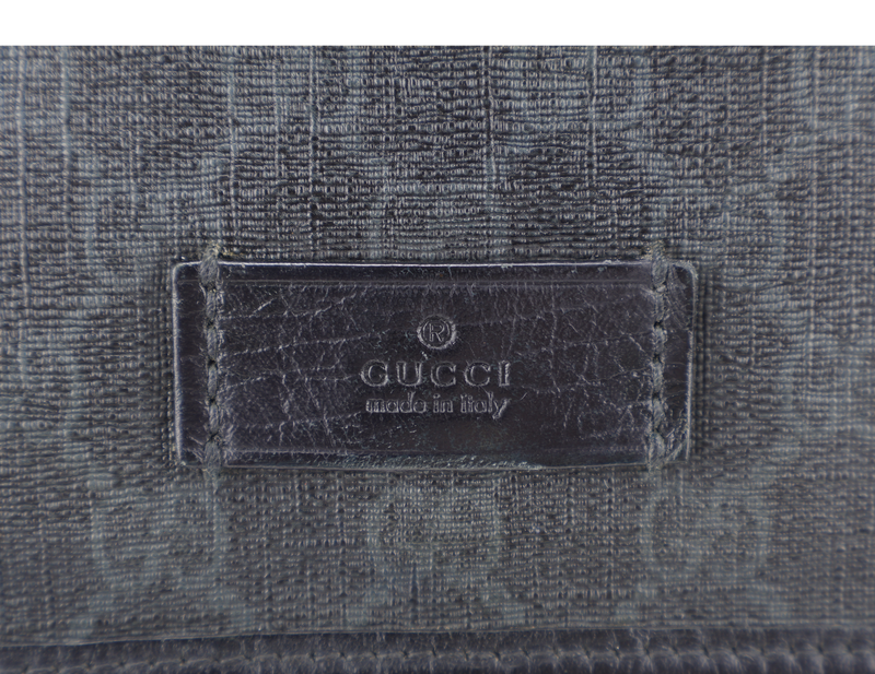 GUCCI BLACK GG SUPREME CANVAS MESSENGER BAG SILVER HARDWARE NO DUST COVER