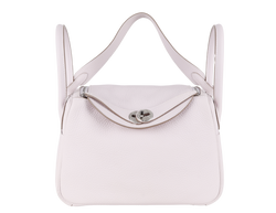 HERMES LINDY 26 [STAMP W (YEAR 2024)] MAUVE PALE CLEMENCE LEATHER SILVER HARDWARE WITH DUST COVER