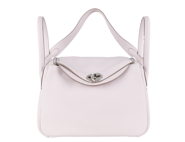 HERMES LINDY 26 [STAMP W (YEAR 2024)] MAUVE PALE CLEMENCE LEATHER SILVER HARDWARE WITH DUST COVER
