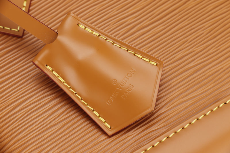 louis vuitton m57540 alma bb, gold miel epi leather, with strap, keys,  lock, dust cover & box