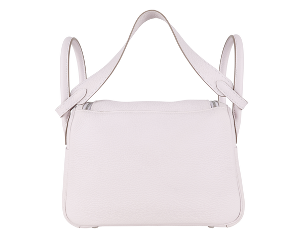 HERMES LINDY 26 [STAMP W (YEAR 2024)] MAUVE PALE CLEMENCE LEATHER SILVER HARDWARE WITH DUST COVER