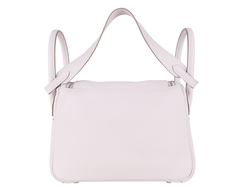 HERMES LINDY 26 [STAMP W (YEAR 2024)] MAUVE PALE CLEMENCE LEATHER SILVER HARDWARE WITH DUST COVER