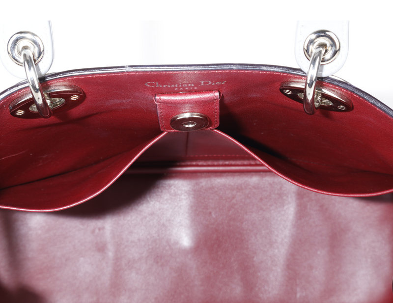 CHRISTIAN DIOR DIORISSIMO (09-MA-0134) CALFSKIN LEATHER PINK GREY WITH STRAPS, CARD, DUST COVER AND BOX