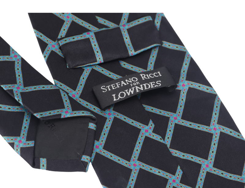 STEFANO RICCI NECKTIES BLACK AND BLUE BOX