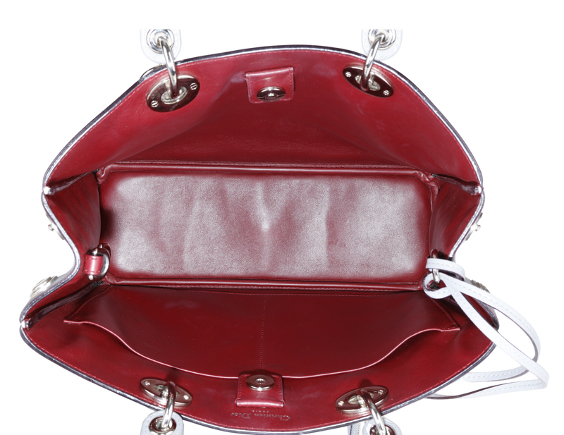 CHRISTIAN DIOR DIORISSIMO (09-MA-0134) CALFSKIN LEATHER PINK GREY WITH STRAPS, CARD, DUST COVER AND BOX