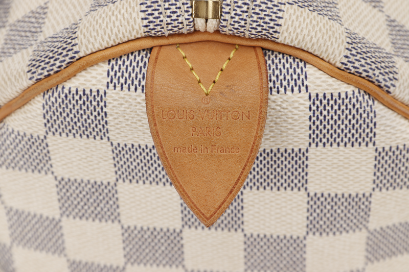 LOUIS VUITTON N41370 SPEEDY 30 DAMIER AZUR WITH LOCK ONLY NO KEY