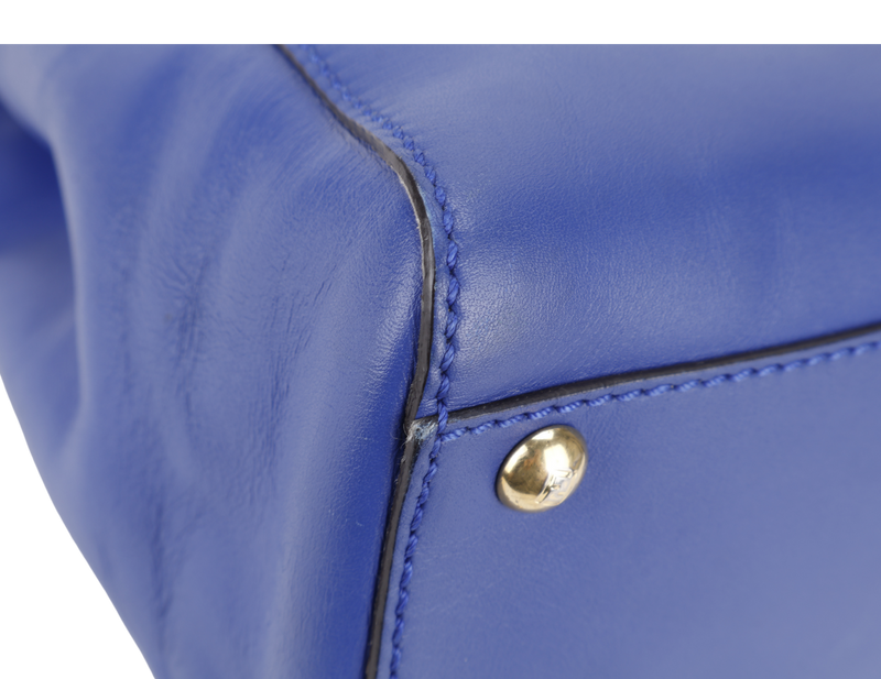 FENDI PEAKABOO BLUE LEATHER GOLD HARDWARE WITH STRAP NO DUST COVER