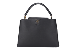 LOUIS VUITTON CAPUCINES MM NOIR CALF LEATHER GOLD HARDWARE WITH DUST COVER