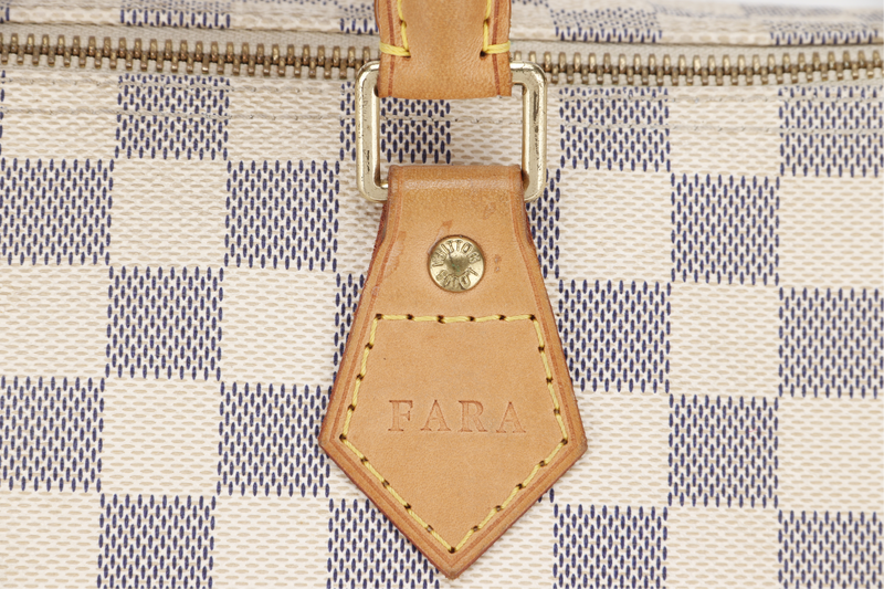 LOUIS VUITTON N41370 SPEEDY 30 DAMIER AZUR WITH LOCK ONLY NO KEY