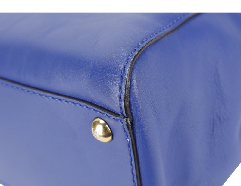 FENDI PEAKABOO BLUE LEATHER GOLD HARDWARE WITH STRAP NO DUST COVER