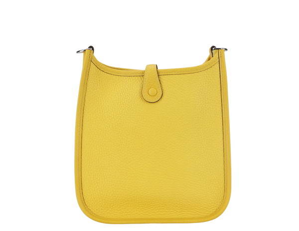 HERMES MINI EVELYNE TPM JAUNE NAPLES CLEMENCE SILVER HARDWARE STAMP D (2019) WITH STRAPS AND DUST COVER