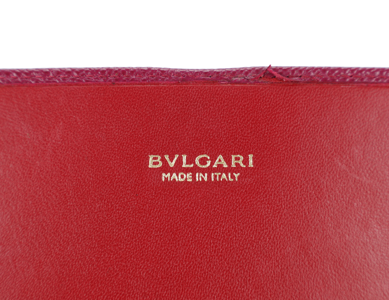 BVLGARI BVLGARI LOGO CLIP LONG WALLET BURGUNDY COLOR WITH BOX