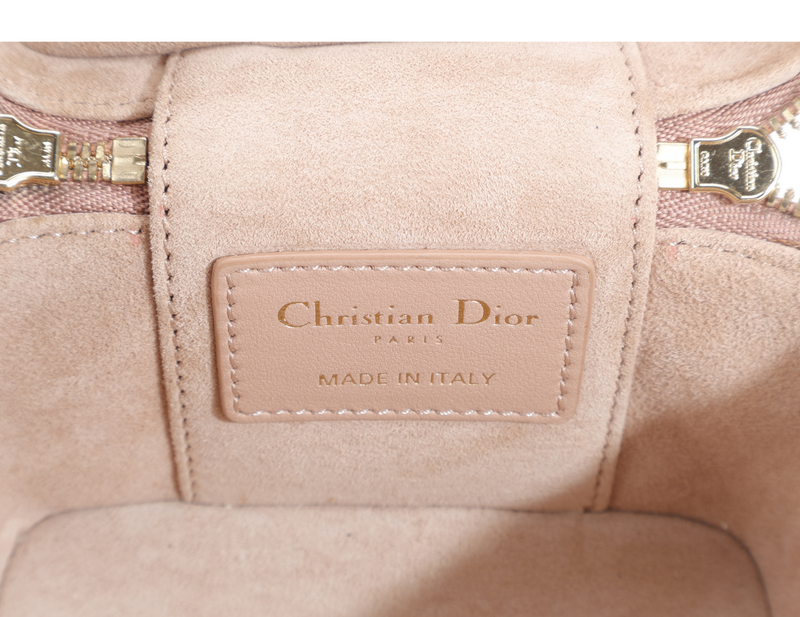CHRISTIAN DIOR VANITY CASE MICRO SOFT PINK GOLD HARDWARE WITH DUST COVER
