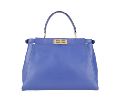 FENDI PEAKABOO BLUE LEATHER GOLD HARDWARE WITH STRAP NO DUST COVER