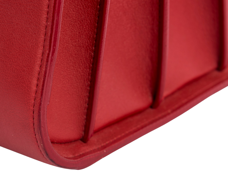 Yves Saint Laurent Sae De Jour Large Tote Bag in Red Leather, with Keys, Lock & Dust Cover