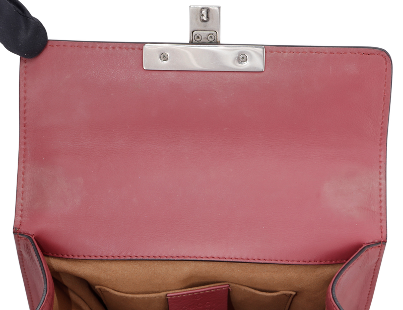GUCCI 409487 001998 GG SUPREME MONOGRAM BLOOMS MEDIUM PADLOCK BEIGE MULTICOLOR CANVAS SHOULDER BAG, SILVER HARDWARE, WITH DUST COVER & BOX
