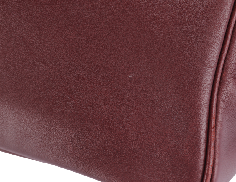 Hermes Birkin 30cm (Stamp M) Rouge H Color Swift Leather, Silver Hardware, with Keys, Raincoat & Dust Cover, no Lock