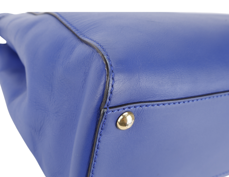 FENDI PEAKABOO BLUE LEATHER GOLD HARDWARE WITH STRAP NO DUST COVER