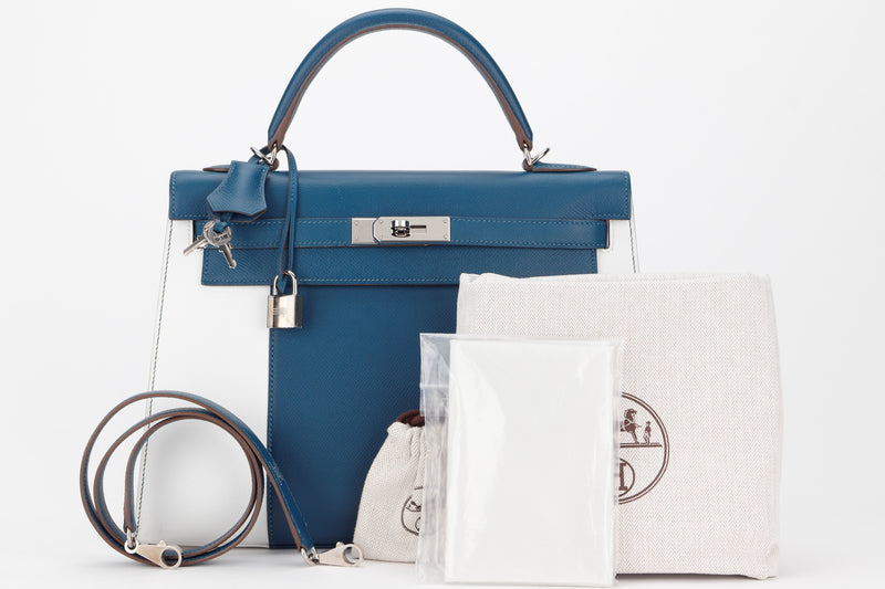 Hermès Kelly 32 Sellier Rouge Grenade Veau Epsom with Palladium Hardware -  Bags - Kabinet Privé