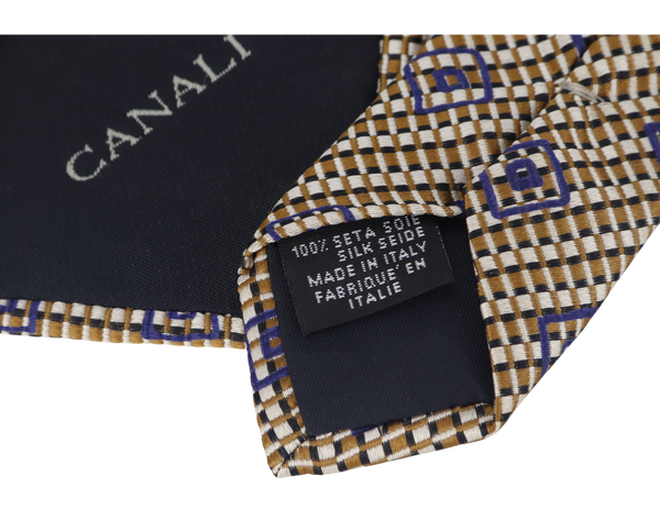 CANALI NECKTIES GOLD AND BLUE BOX
