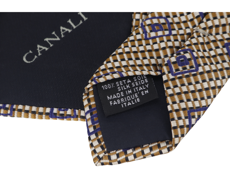 CANALI NECKTIES GOLD AND BLUE BOX