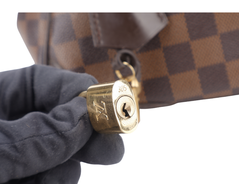 LOUIS VUITTON N41117 VERONA PM DAMIER EBENE CANVAS GOLD HARDWARE WITH LOCK & KEYS