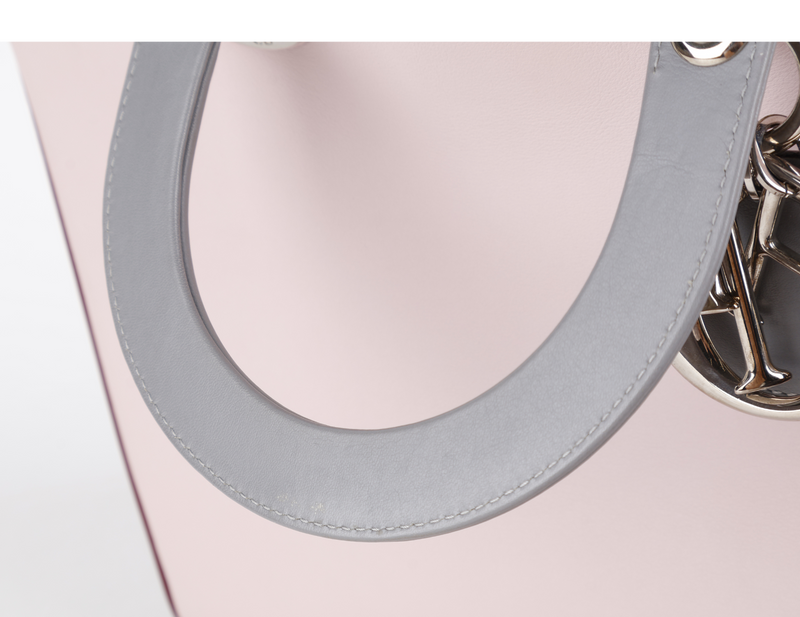 CHRISTIAN DIOR DIORISSIMO (09-MA-0134) CALFSKIN LEATHER PINK GREY WITH STRAPS, CARD, DUST COVER AND BOX