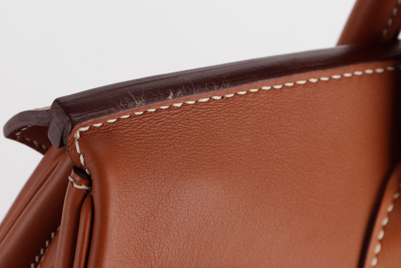 Hermes Birkin Shadow 35 cm Handbag in Gold Swift Leather