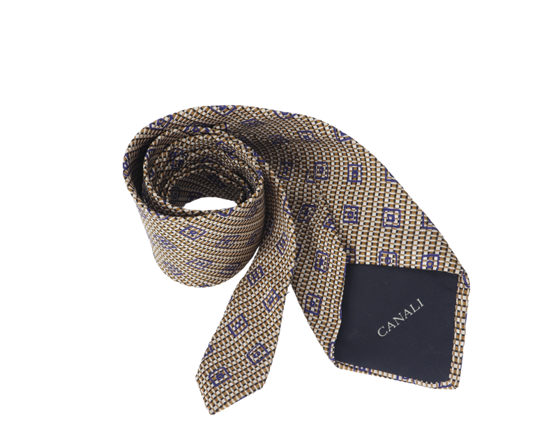 CANALI NECKTIES GOLD AND BLUE BOX